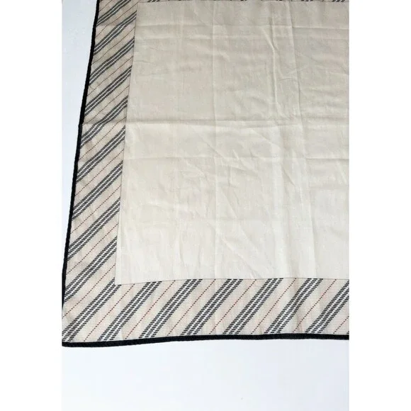 Burberry Scarf Plaid Nova Check Pattern Beige Black & Red Cotton Iconic Preppy - Picture 6 of 8